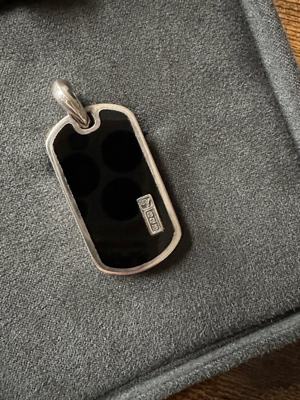 David Yurman Exotic Dog Tag Pendant w/ Black Onyx - Picture 3 of 14